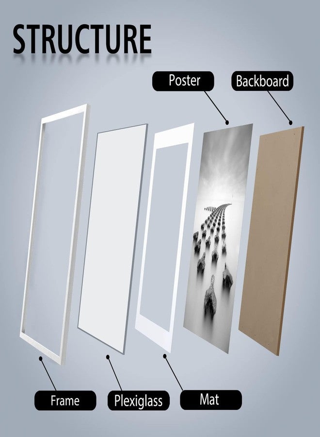 DOAI ART إطار ملصقات DOAI ART أبيض مقاس 22×28 بوصة بدون إطار داخلي أو 18×24 بوصة مع إطار داخلي - زجاج شبكي مصقول للعرض على الحائط عموديًا أو أفقيًا - أدوات تثبيت على الحائط متضمنة - Image 5